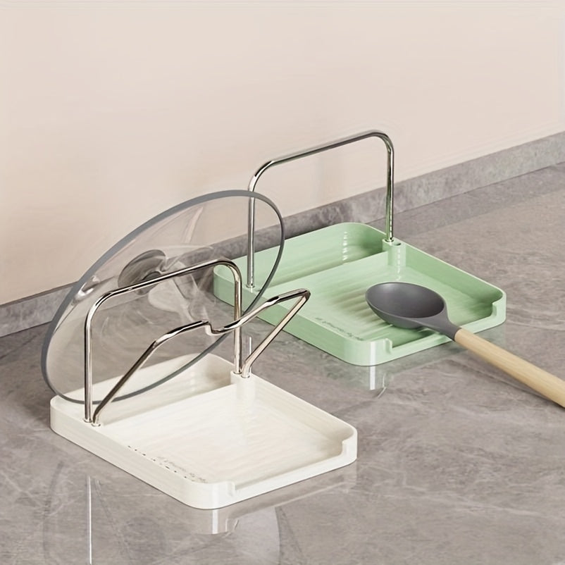 Double Layer Pot and Utensil Holder with Drainage, Durable ABS Kitchen Organizer