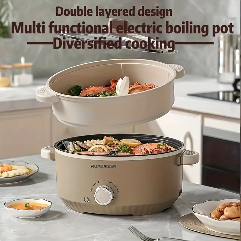 Elektr hot pot va bug'lamchi, katta zanglamas po'latdan tayyorlangan sig'im, bug'lash va pishirish uchun ko'p funksiyali, oson tozalanadi, haroratni boshqarish, yotoqxona, uy va ofis uchun mos.