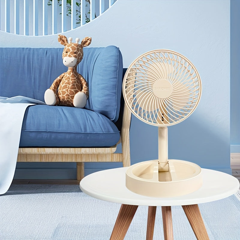 Foldable USB Desktop Fan with Silent Strong Wind Portable Office Home Use