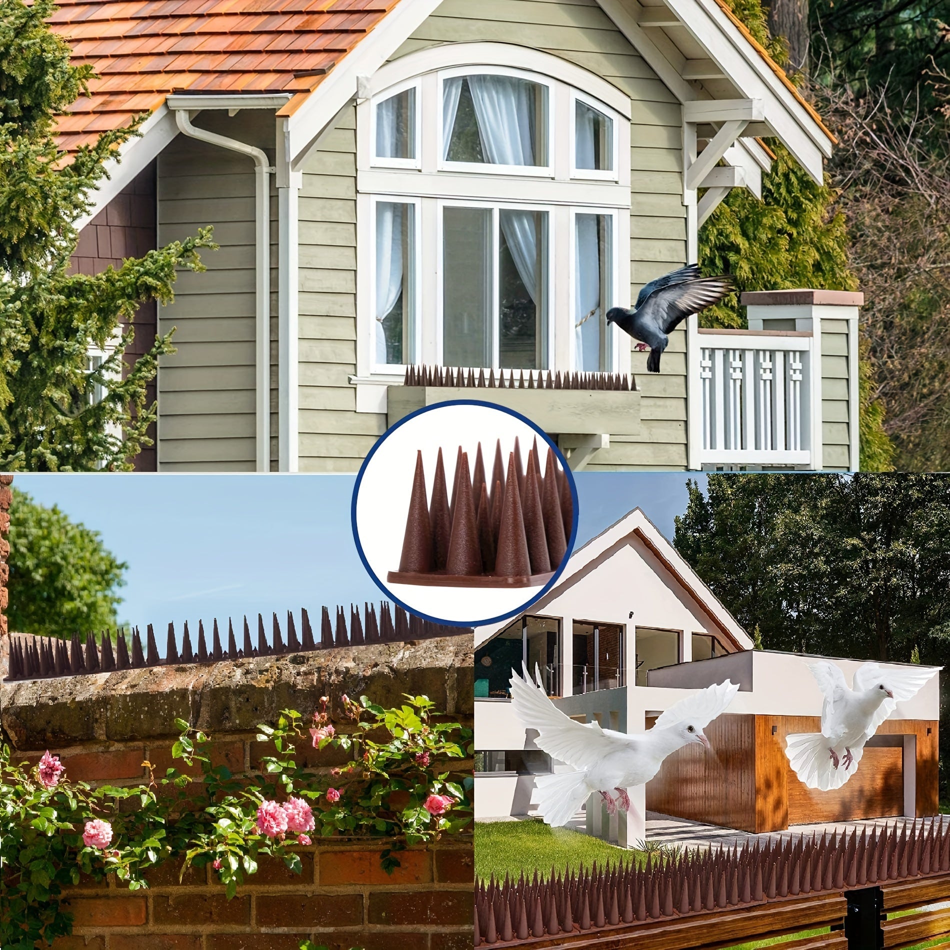 Plastic Bird Spikes for Outdoor Pest Control 20-60cm Fence Deterrent Spike