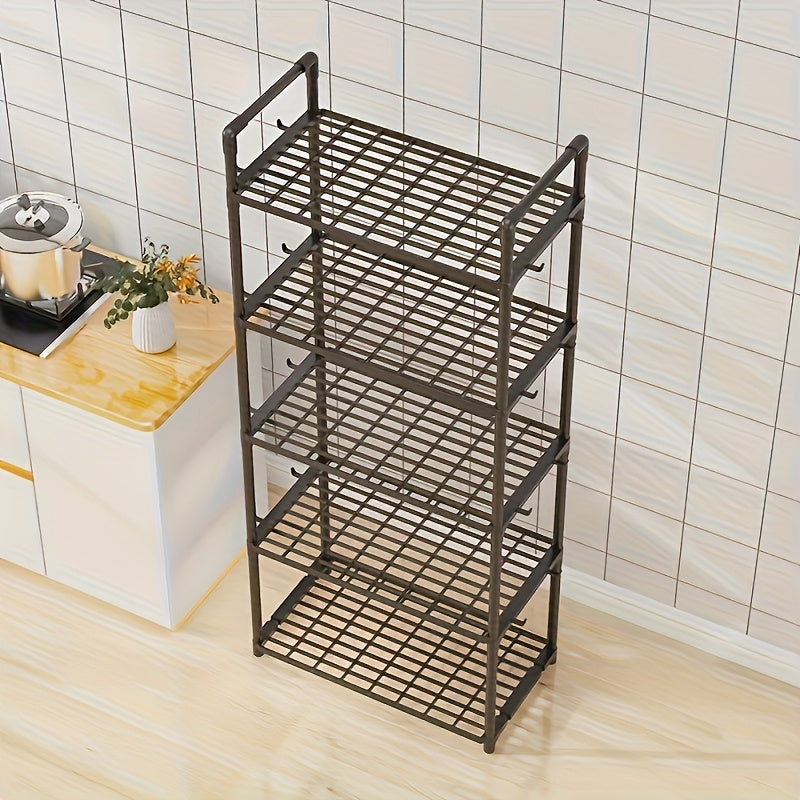 Multi-Tier Storage Organizer Rack with 4 Shelves for Kitchen Bathroom Bedroom