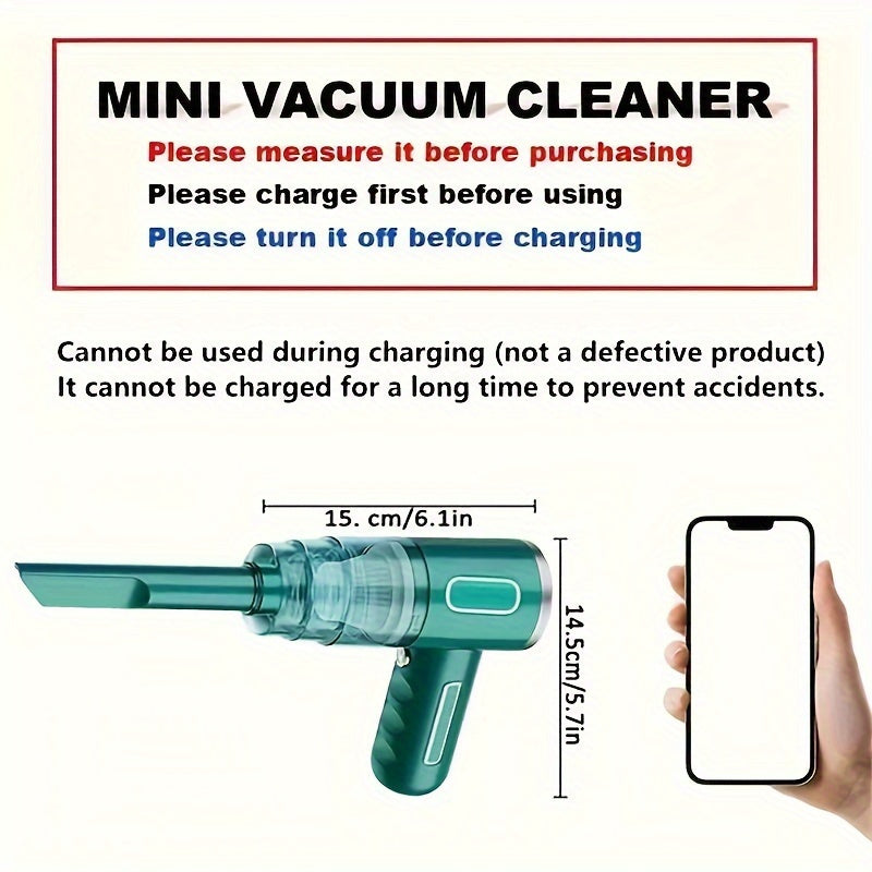 Cordless Handheld Vacuum Cleaner with Strong Suction Rechargeable Battery for Cars Homes Offices