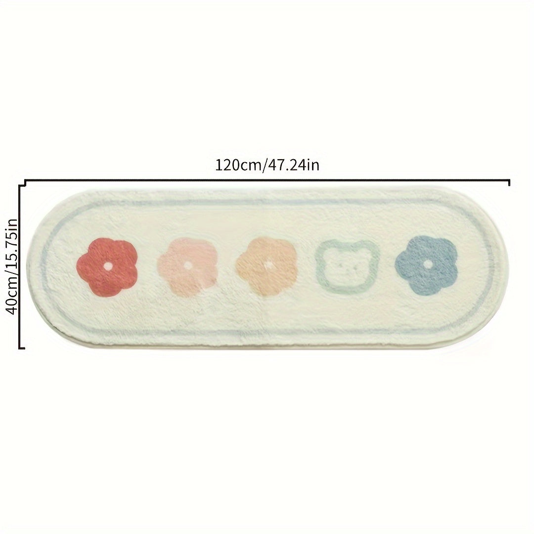 Cartoon-Themed Area Rug for Bedroom Bedside Blanket Non-Slip Floor Mat for Living Room