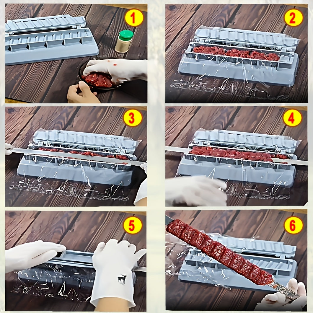 Plastic Kebab Maker Single-Row Skewer Mold for BBQ Portable Kitchen Tool