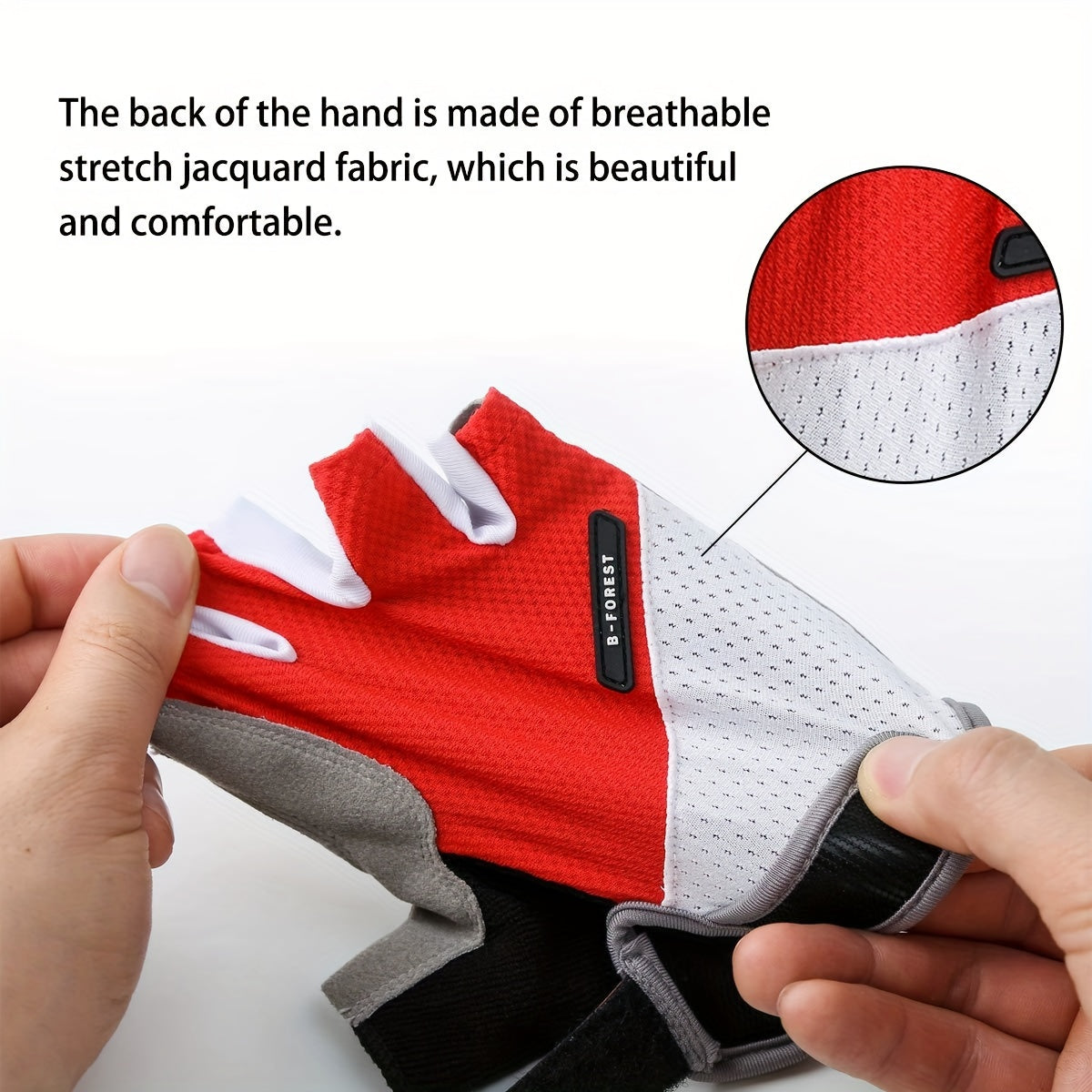 Unisex Breathable Polyester Half-Finger Cycling Gloves with Silicone Palm