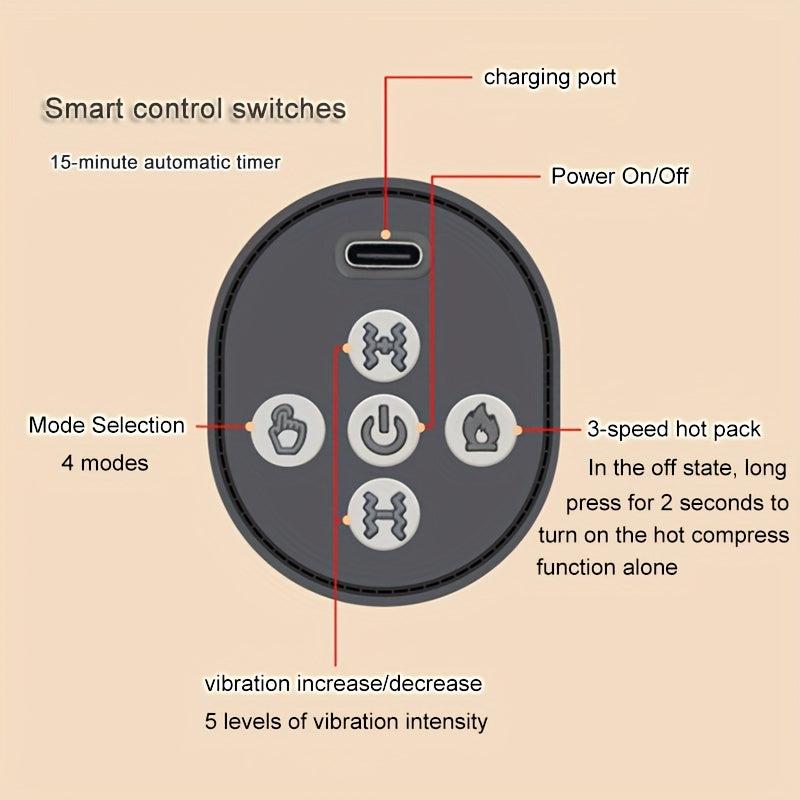 Ergonomik bo'yin yostiq, isitiladigan umurtqa massajchisi, vibratsiya, qayta zaryadlanadigan batareya va chuqur dam olish va uyqu yordam uchun bo'yin qo'llab-quvvatlash.