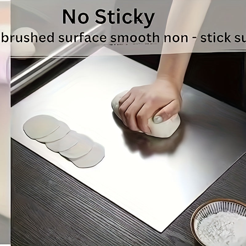 Large Stainless Steel Cutting Board with Lip Food-Safe for Meat Fruit Vegetables