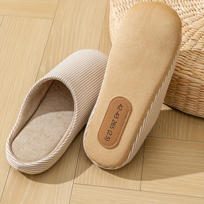 Unisex Breathable Fabric Home Slippers Non-Slip Odor-Resistant Indoor Shoes