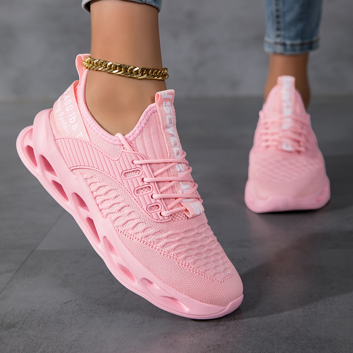 Women's Breathable Running Shoes Lightweight Pink White Purple Red Casual Sneakers