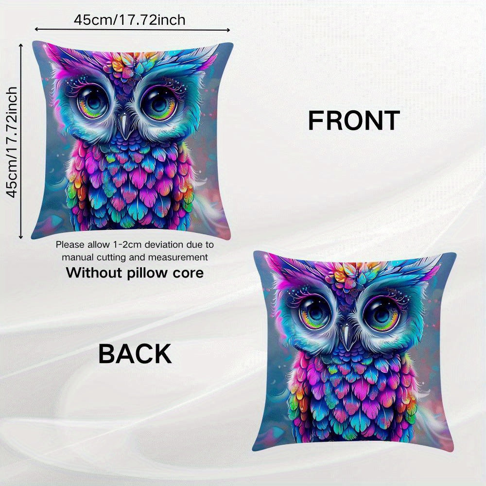 Festive Cushion Cover 45cm Polyester Gold Eagle Decorative Pillow Cover with Zipper