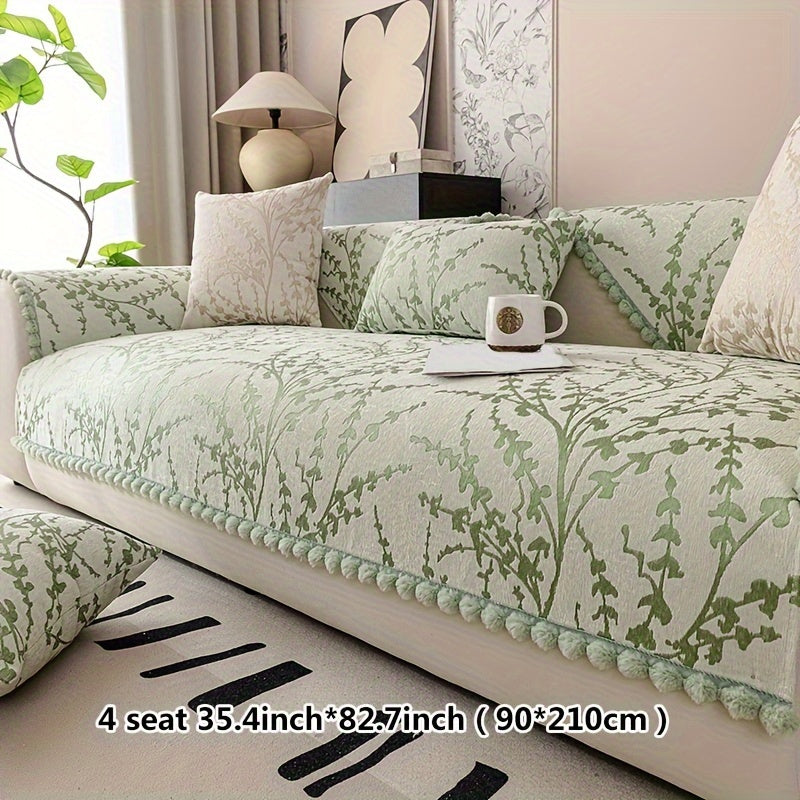 Chenille Jacquard Sofa Cover Non-slip Anti-Cat Scratch All-Season Furniture Protector