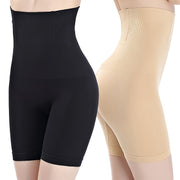 Women's High-Waist Seamless Shapewear Shorts Tummy Control Butt Lifting Postpartum Black Beige