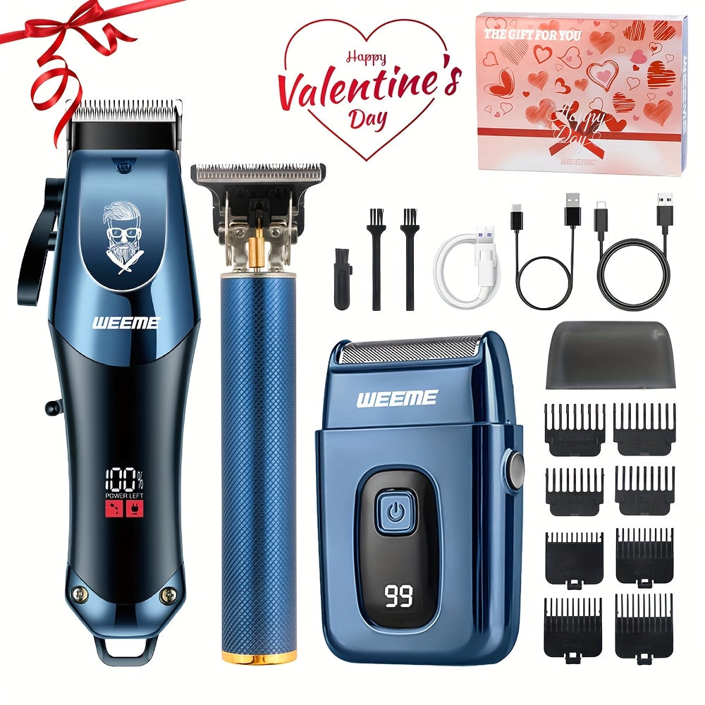 Valentine's Day Electric Hair Clipper Set Blue T-Clipper Reciprocating Razor