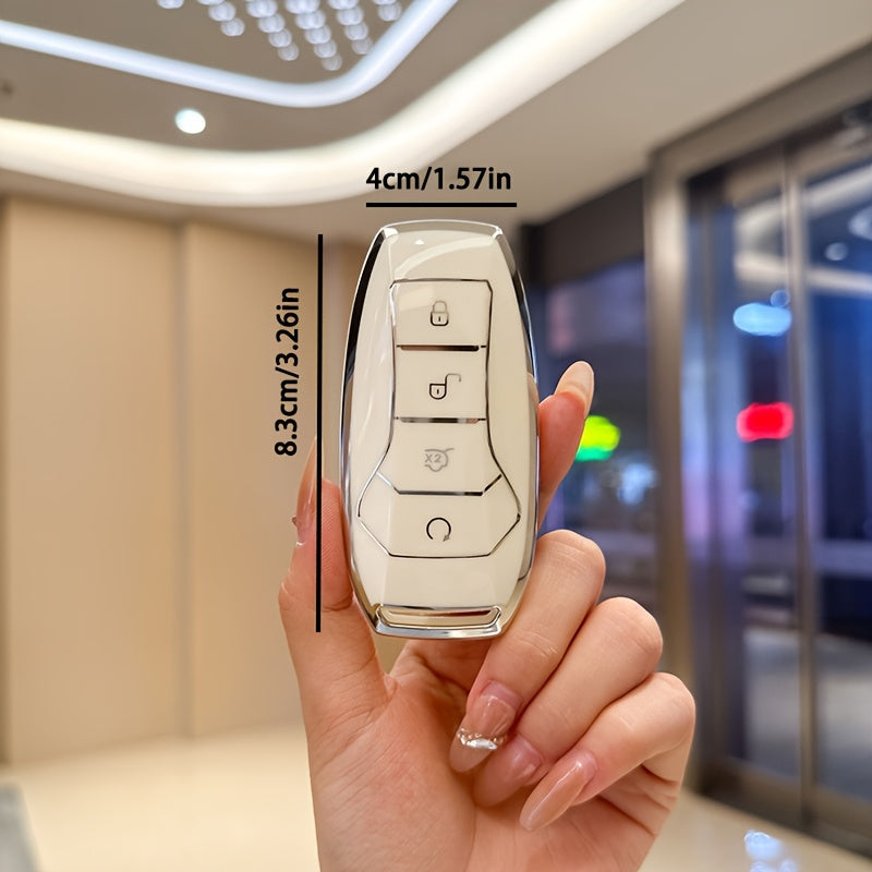 Universal TPU Car Key Fob Cover Black Gold Accents for Smart Keys