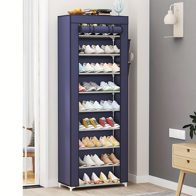 Multi-Level Shoe Organizer Plastic Metal Compact Home Storage