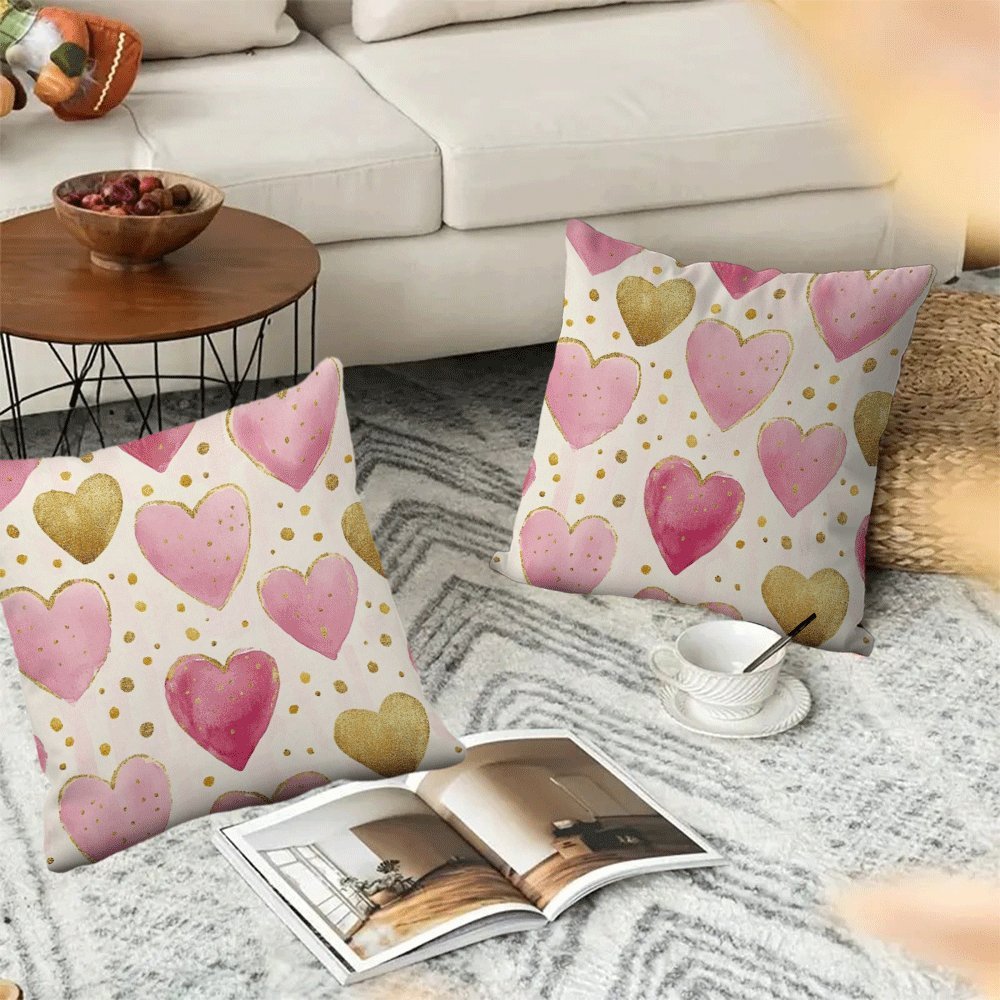 Set of 2 Flannel Pillowcases 45.72x45.72 cm Machine Washable Zipper Closure for All Seasons