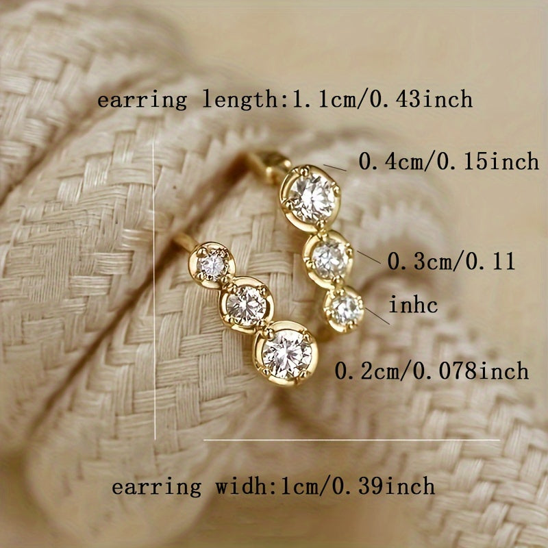 Women's Silver Earrings with Geometric Round Shapes for Engagement