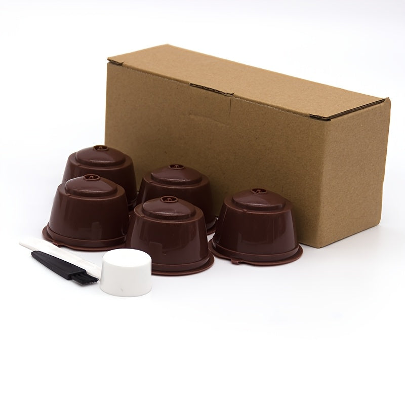 Set of 5 Reusable Coffee Capsules for Nescafe Dolce Gusto Machines Eco-Friendly Refillable Cups