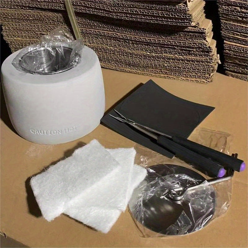 Compact Alcohol Stove for Indoor Outdoor Use with Cement Fireplace Set