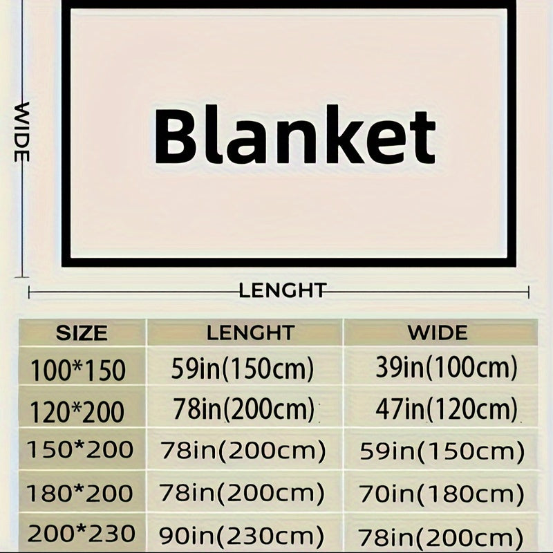 Contemporary Geometric Taffeta Throw Blanket 250-300gsm Multi-Use Home Decor