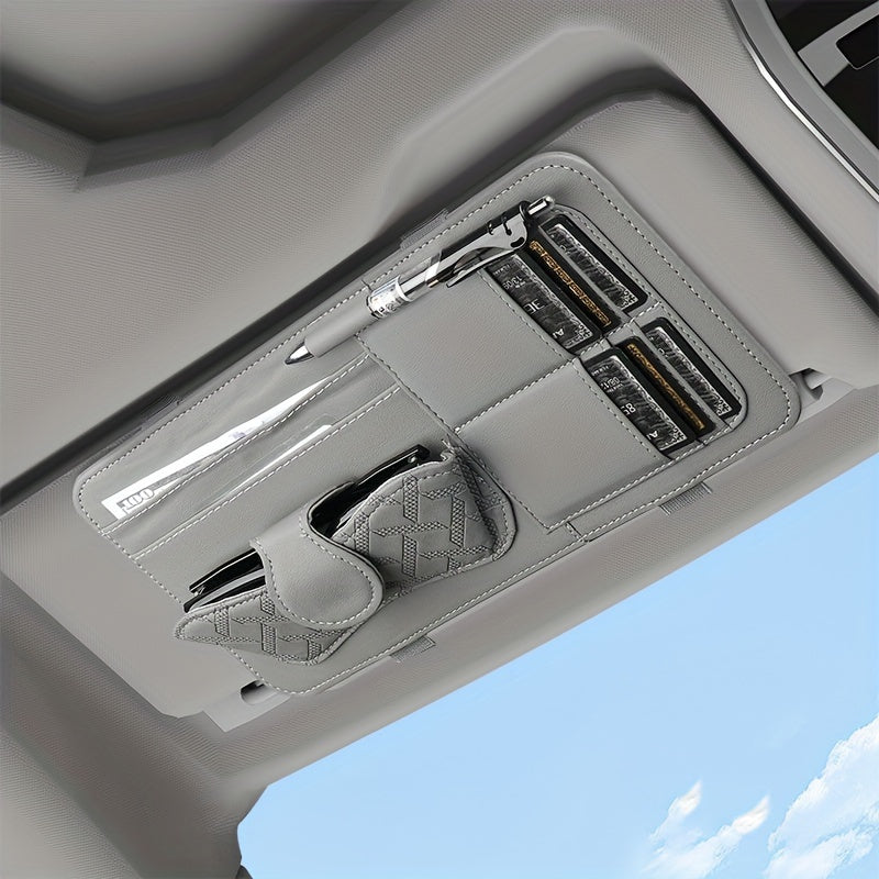 Car Sun Visor Organizer with Multiple Pockets Credit Card Slots Universal Fit