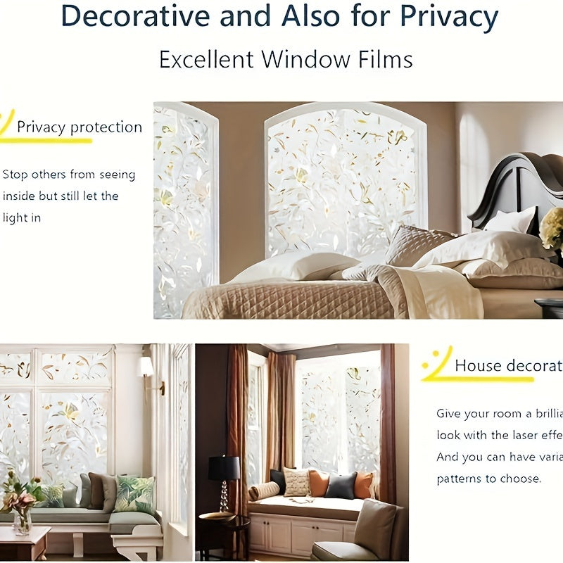 Privacy Window Film Electrostatic PVC Glass Sticker for Home Office Decor
