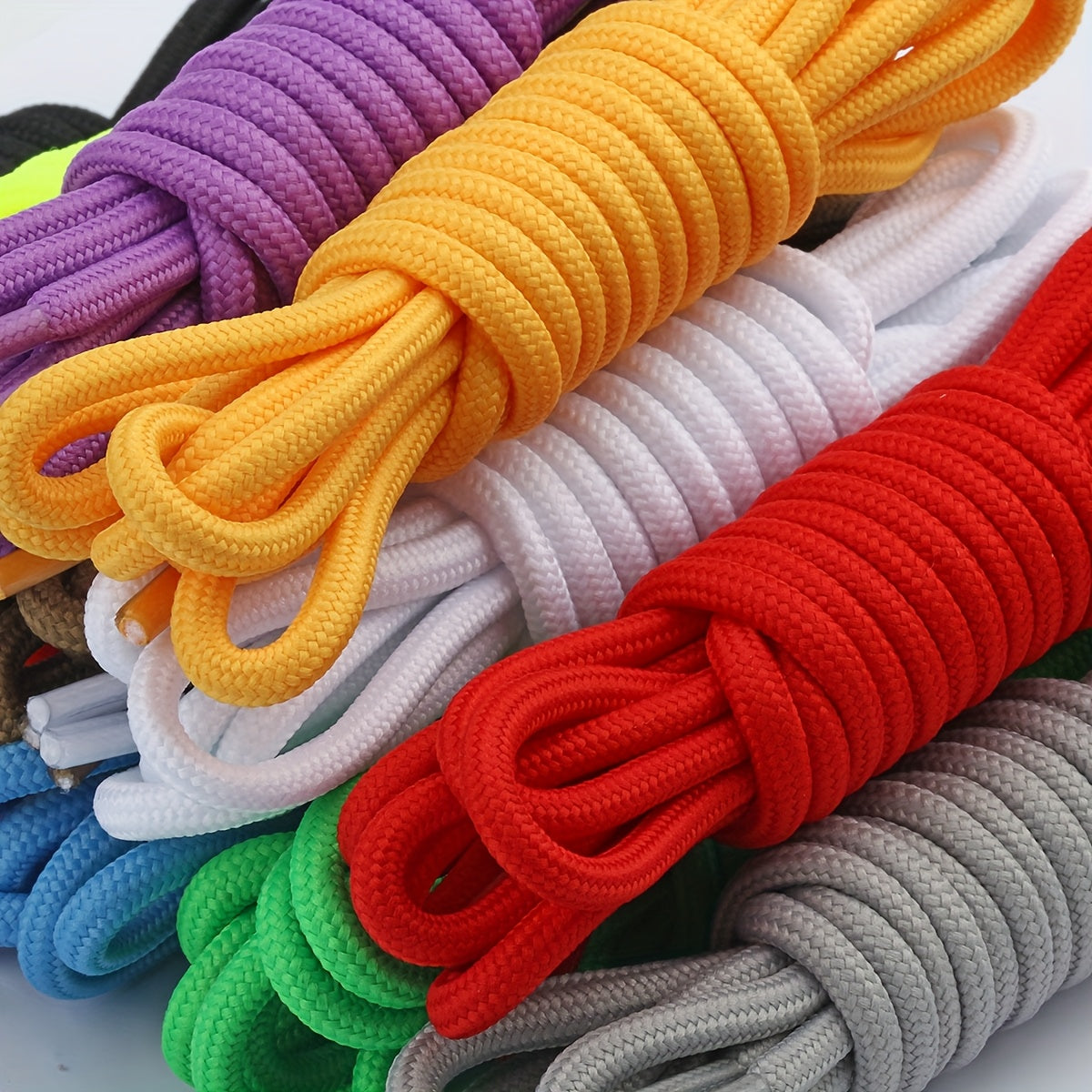 12 Pairs Assorted Round Shoelaces for Sneakers Boots Sports 5mm Thickness
