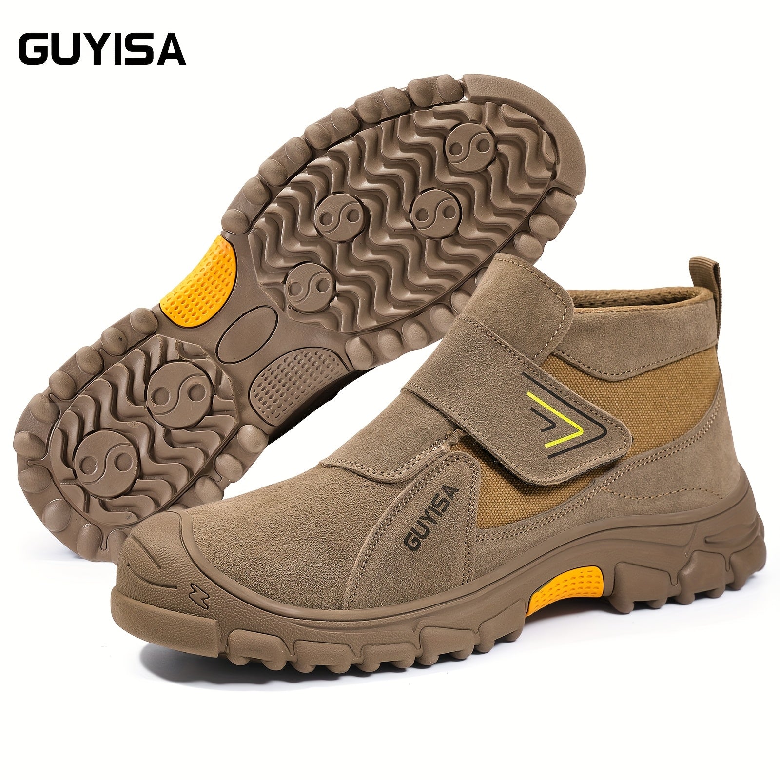 Men's Safety Work Shoes Steel Toe Round Toe Mid-Top All-Season Fire Retardant Anti-Slip Rubber Sole