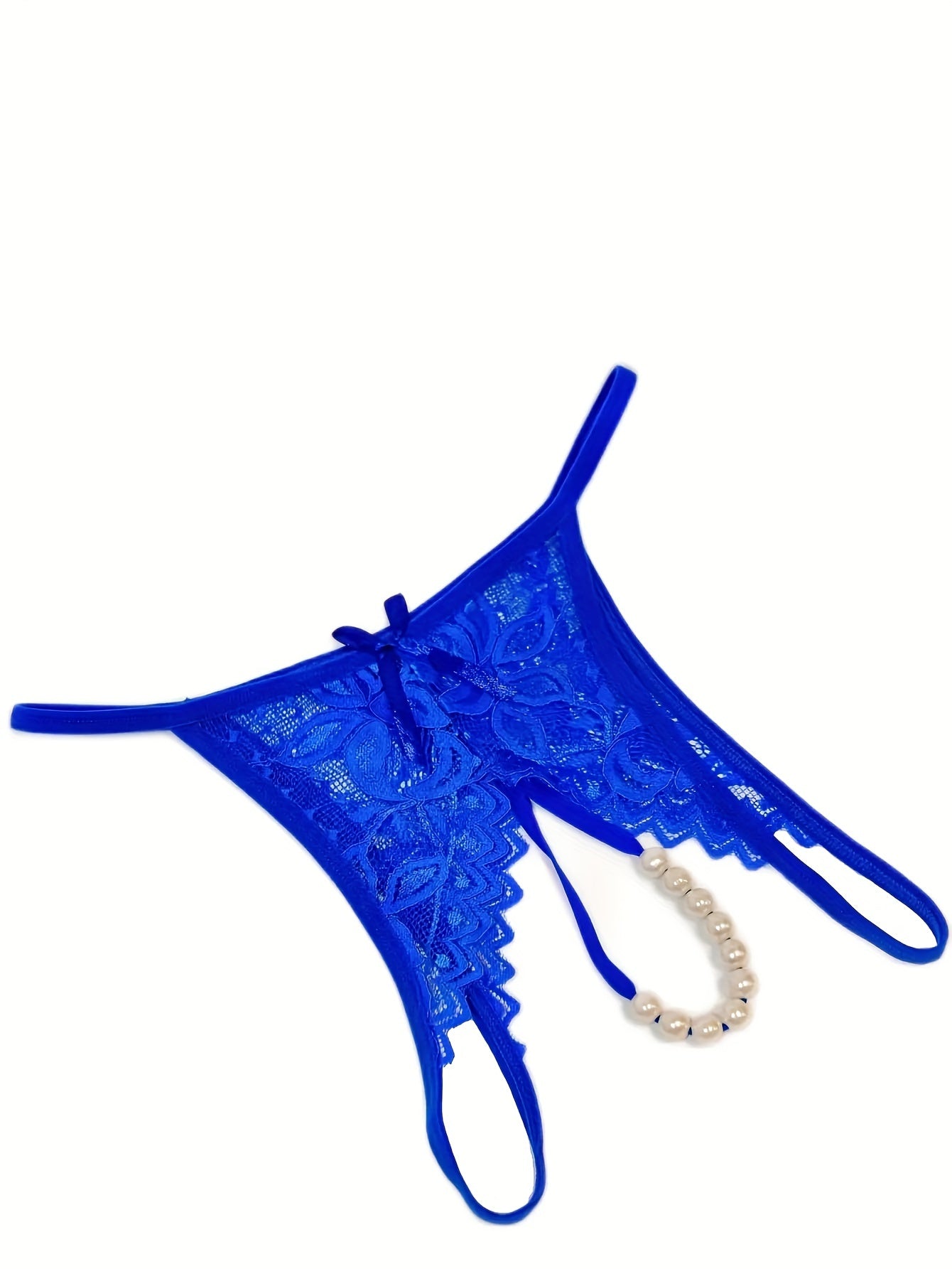 Lace G-String Thongs for Women Open Crotch Semi-Sheer Knit Fabric Adult Lingerie