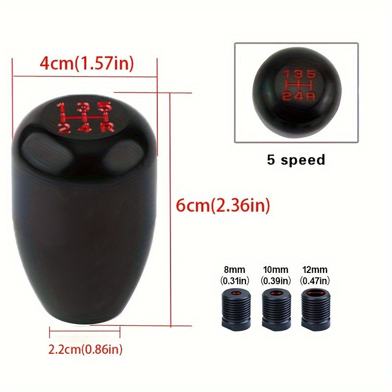 Universal Aluminum Gear Shift Knob 5-Speed Manual Transmission Car Replacement