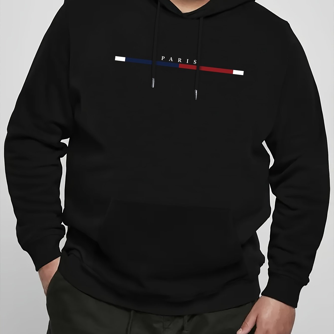 Men's Plus Size Casual Hoodie with Random Print Polyester Knit Long Sleeve Streetwear