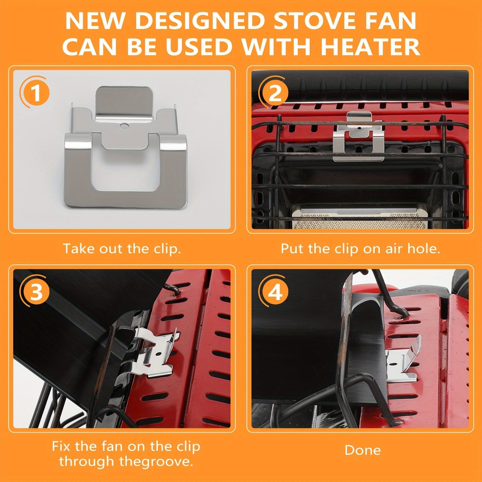 Ventilador de estufa de leña EcoFan con termómetro magnético, eficiente en combustible, de 6 aspas, no eléctrico