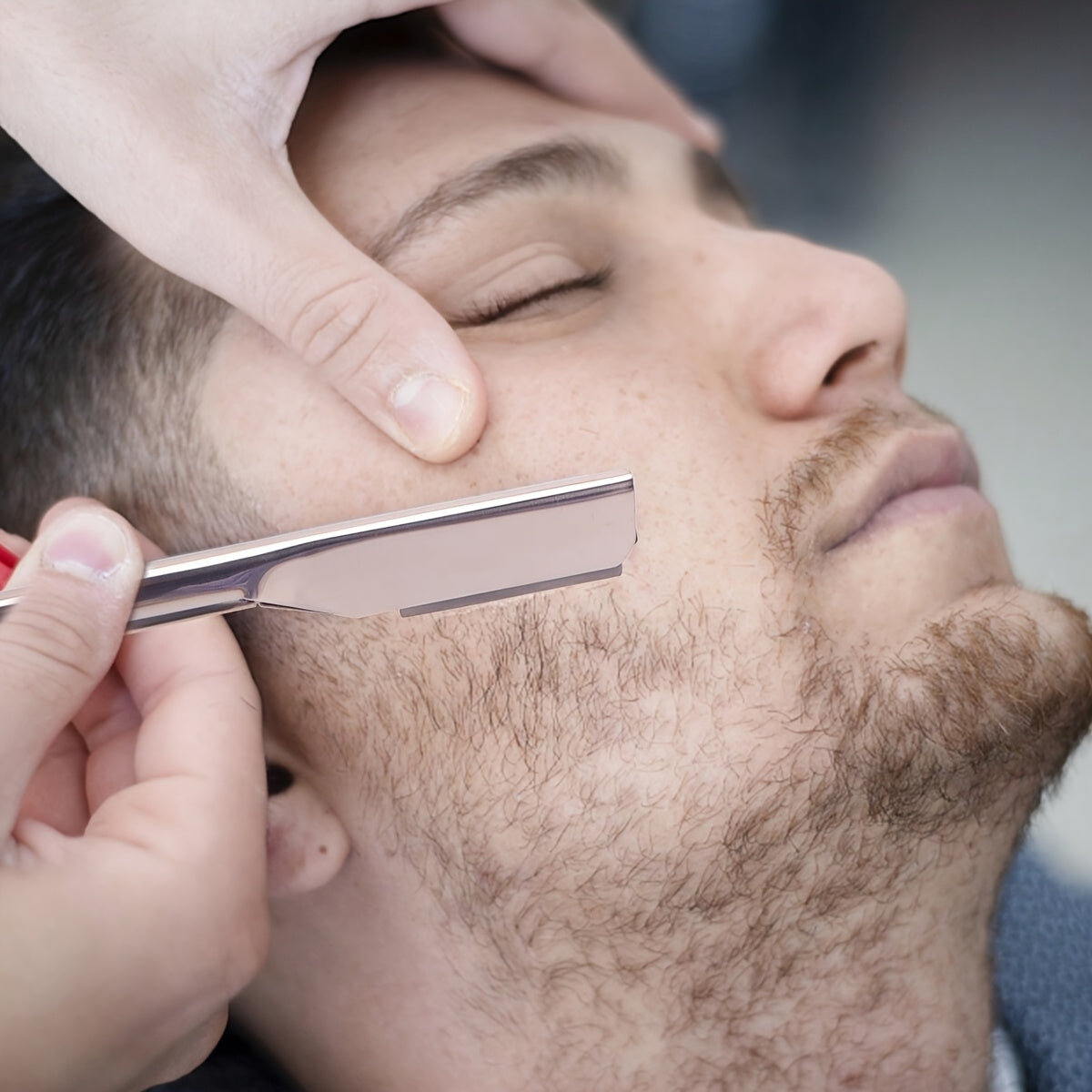 Мужской черный складной бритва с лезвием из нержавеющей стали для точного ухода