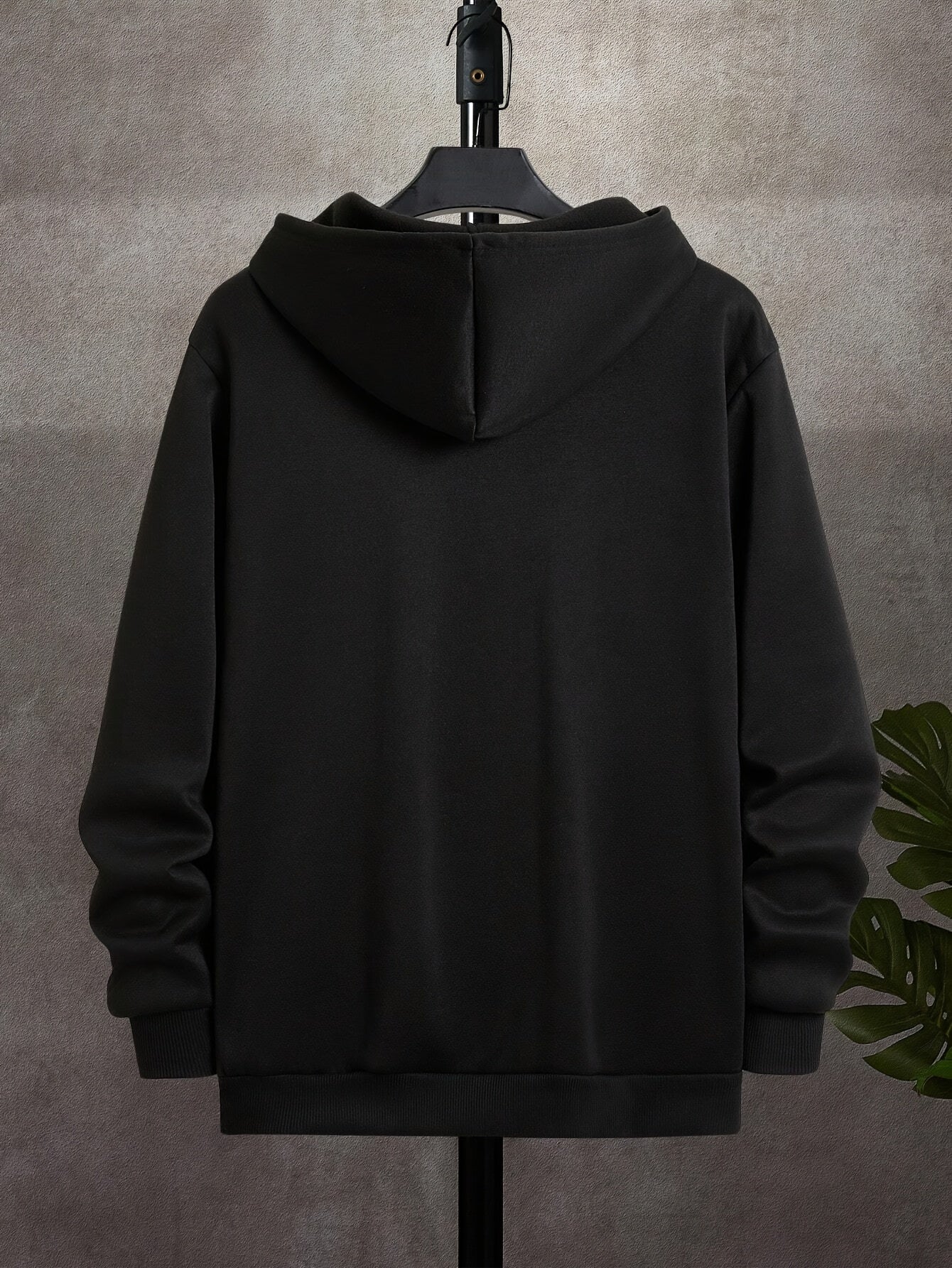 Men's Plus Size Casual Hoodie with Random Print Polyester Knit Long Sleeve Streetwear