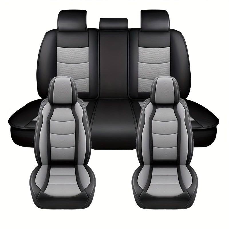 Waterproof PU Leather Car Seat Covers for All-Season Full Coverage with Headrest