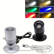 Mini LED Spotlight with 146.3cm Cable, Cold White Warm White Green Red Blue Yellow