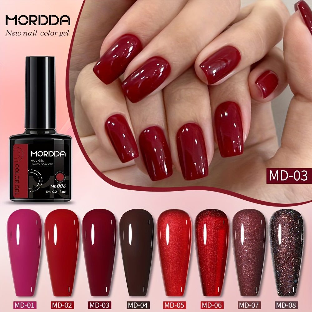 8Pcs Nail Polish Set Color Gel Glitter UV LED Manicure Kit Autumn Winter 2024