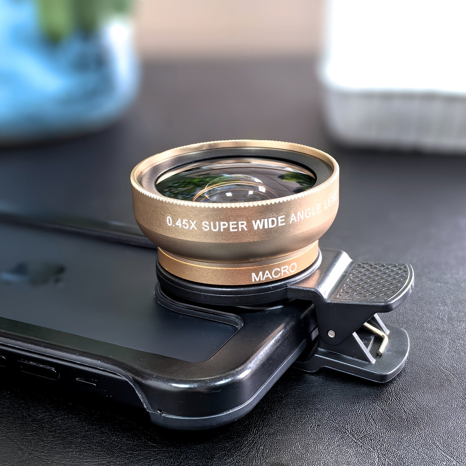 2-in-1 Smartphone Camera Lens Kit with 0.45 Wide Angle and Macro Lenses, 37mm Universal Clip