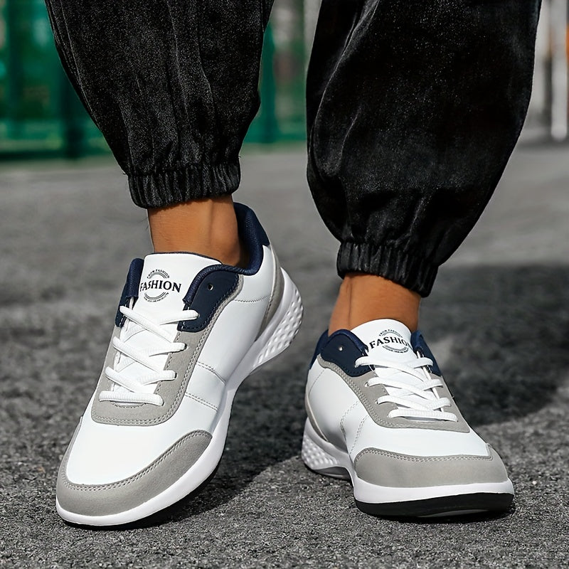 Men's Casual Striped Lace-Up Sneakers for Outdoor Walking