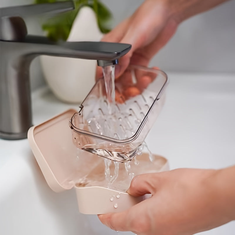 Dispensador de jabón con tapa de doble capa y vertido, para baño, cocina, viajes, fácil de limpiar