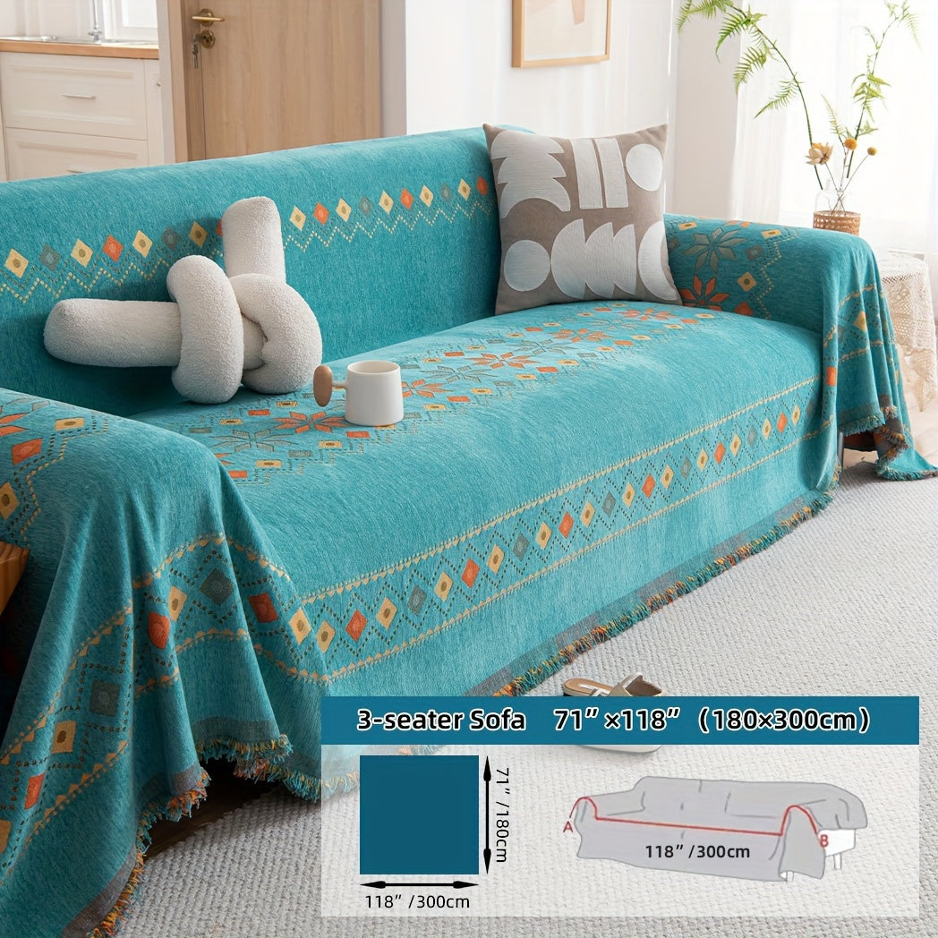 Boho-Style Sofa Cover All Seasons Non-Slip for Living Room Bedroom Office