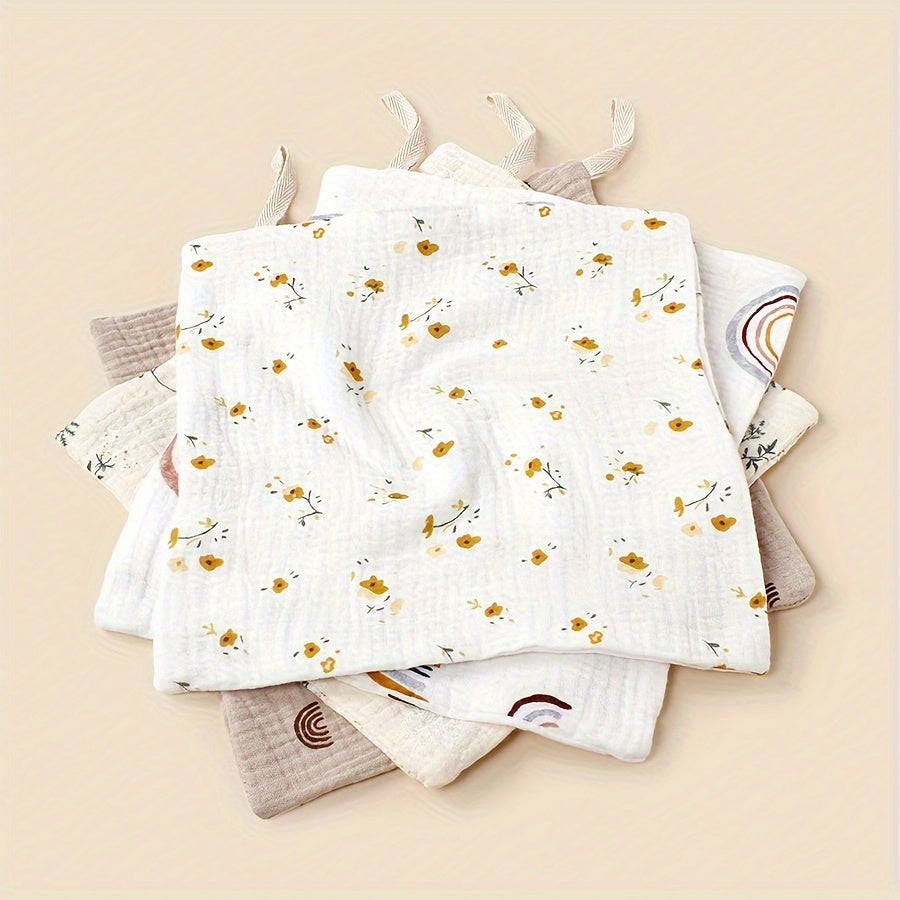 Set of 4 Baby Muslin Towels 30x30 cm Cotton Soft Absorbent Baby Bath Towels