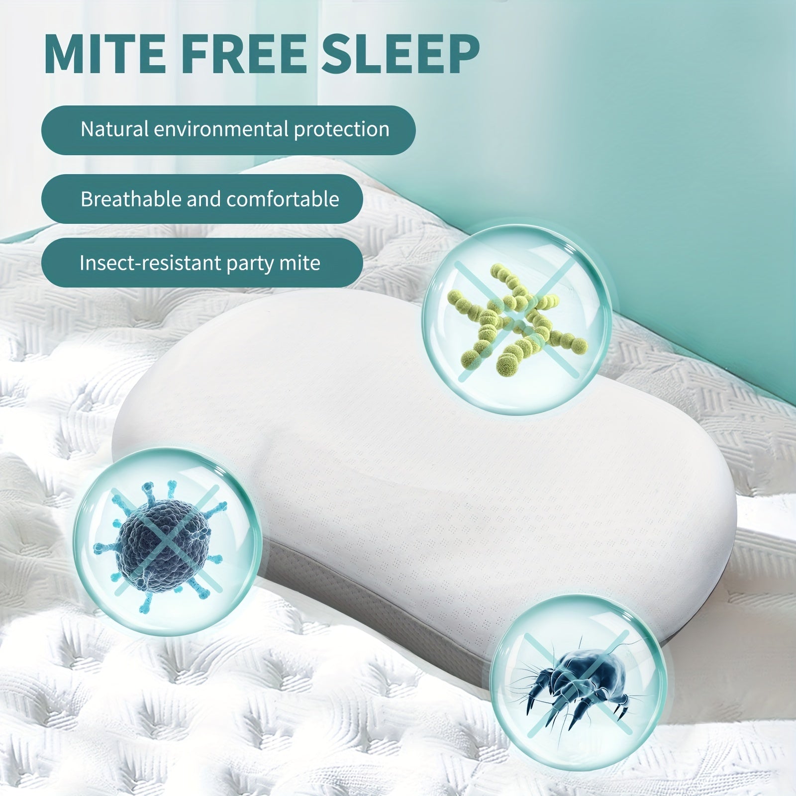 Memory Foam Cervical Pillow with Cooling Cover for Neck Support and Comfort