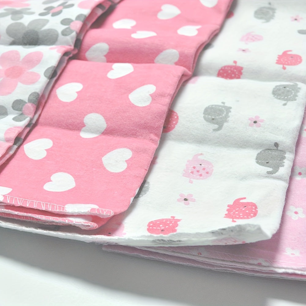 Set of 4 Cotton Flannel Swaddle Blankets for Baby, 76cm Square, Home Decor and Gift