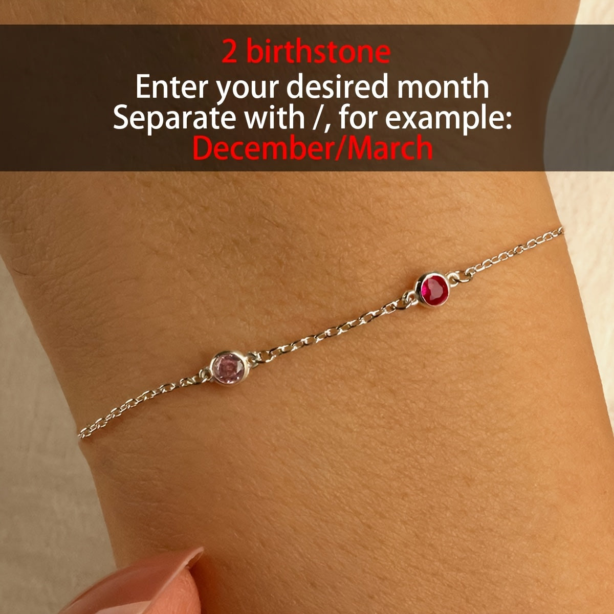 Chic Birthstone Bracelet with 2-4 Birthstones Stainless Steel Jewelry for Women