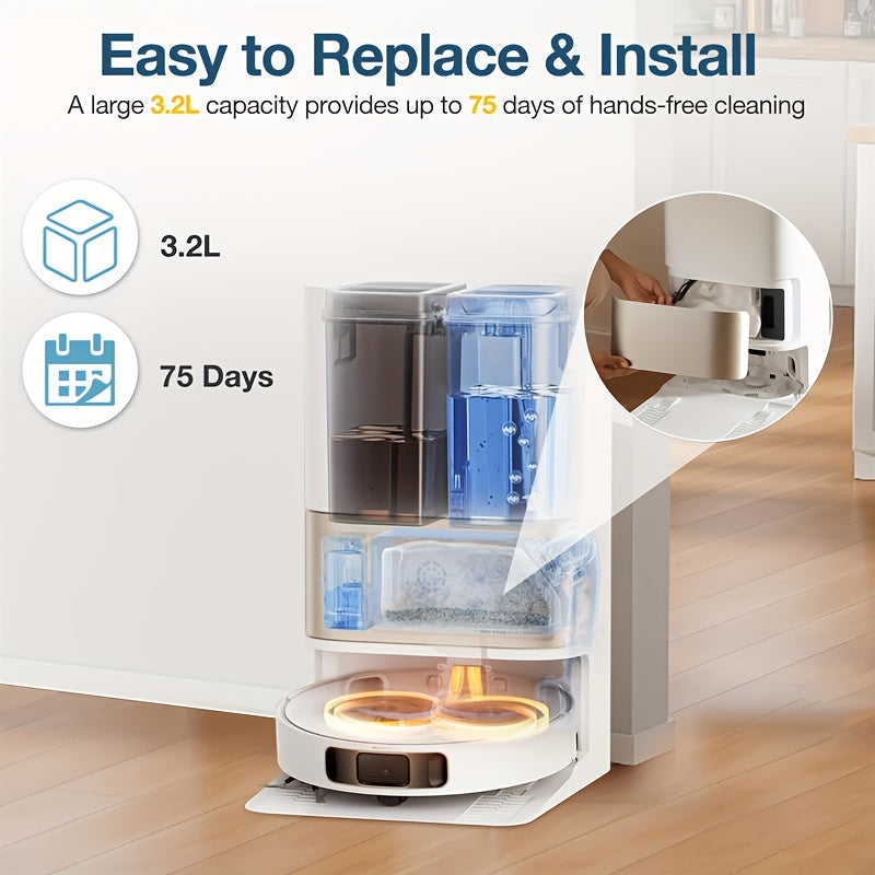 Dreame robot tozalagichlari uchun chang sumkalari - 10 dona - S10Pro Ultra, L10s Pro, X30 Ultra, X40 Master, X40 Ultra, X40Pro Ultra, L40 Ultra modellari uchun mo'ljallangan - Uzoq muddatli pol tozalash uchun kuchli plastikdan tayyorlangan