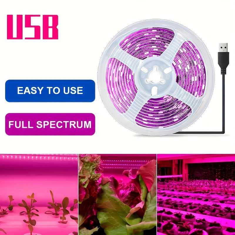 USB Plant Growth Light Strip Full Spectrum Dimmable Indoor Garden Light