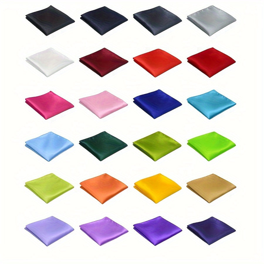Set of 24 Multicolored Square Pocket Square Handkerchiefs for Men