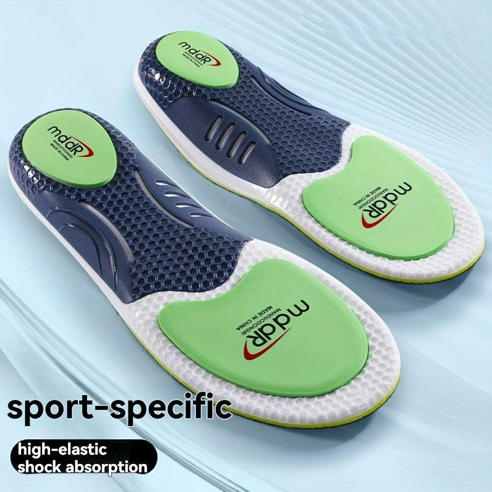 Unisex TPU Arch Support Insoles Breathable Shock Absorbing Cushioned Green Blue