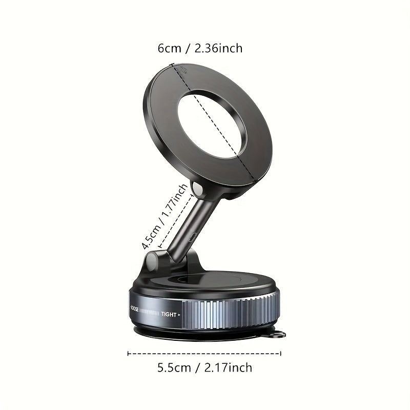 Universal Magnetic Phone Holder 360° Rotating Foldable ABS Black for Car Shower Gym